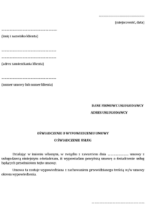 wypowiedzenie umowy o telefon wzór do pobrania